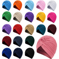 Gran oferta, cubiertas para la cabeza, diadema musulmana, étnico, Color sólido, poliéster elástico, gorro turbante africano para mujer, sombrero, envolturas para la cabeza para mujer