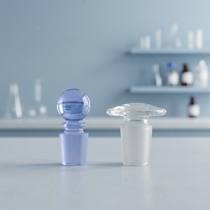 Tapón de Vidrio Borosilicato con Cabeza Plana, Tapón Sólido para Botellas de Reactivos de Laboratorio, Vidrio Borosilicato 3.3, Suministros de Laboratorio Químico - Product Image 3