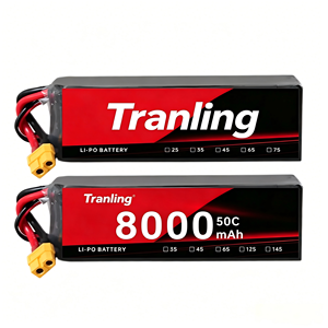 FPV Batterij Lipo Li-ion Lithium Oplaadbare Reserve Batterij Vliegvoeding Lange Levensduur Lichtgewicht 3S 4S 6S 7.4V 11.1V 8000mAh - Product Image 1