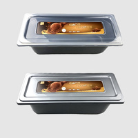 Boîte de rangement jetable et recyclable avec couvercle, personnalisable en usine, conteneur d'emballage pour crème glacée en PP de qualité alimentaire de 3,2 litres