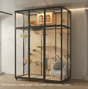 Casetta per Gatti in Legno Rustico Stile Fienile, Multi-Gatto, Design Silo, Stile Country/Fattoria - Product Image 3