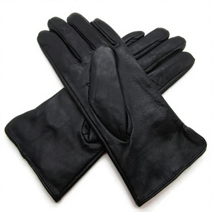 Guantes de piel de oveja negros para mujer al por mayor, hasta la muñeca, sin forro, térmicos, transpirables, para invierno, casuales, para uso diario y fiestas. - Product Image 6