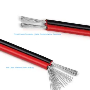 Cable eléctrico doble, PVC 2468, 24 Awg, rojo/negro