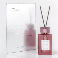 Mescente décoratif bouteille en verre dépoli fleur roseau diffuseur huiles avec boîte et bâtons