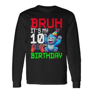 Camiseta de manga larga con diseño de videojuego de gorila de mi 10º cumpleaños - Product Image 1
