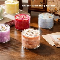 Lilin Aromaterapi Herbal Kristal Beraroma Freesia, Lilin Kedelai Buatan Tangan, Ornamen Aroma Bunga Es Taman Mistis, Hadiah Mewah