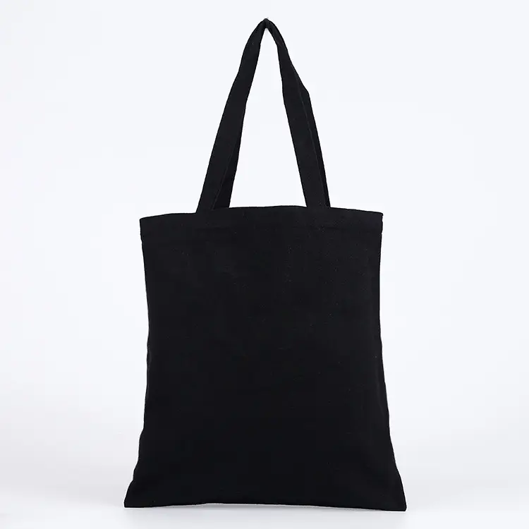 Custom Eco Friendly Recycled Foldable black waxed canvas tote bag for women