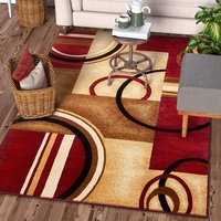 Benutzer definierte Deko-Ringe Rot Geometric Modern Casual Area Rug 5x7