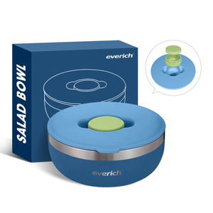 Everich Venta al por mayor Ensaladera ecológica 1QT Ensaladera de acero inoxidable 304 de doble pared - Product Image 2