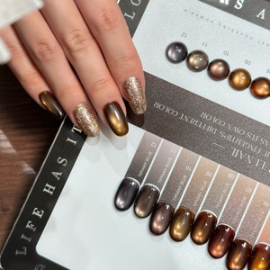 Nouveau Vernis à Ongles Gel Effet Œil de Chat Ambre 12 Couleurs Automne/Hiver 2026, Marron <span class=keywords><strong>Caramel</strong></span> Flash Éclaircissant, Populaire pour LED - Product Image 4