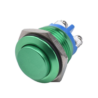 Interruptor de Botón Metálico, Cuerpo de Metal, Momentáneo, Terminales de Tornillo, 6V 12V 24V 36V, Tipo Botón Pulsador