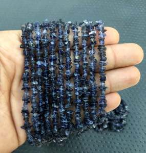 Iolite-GEMA Natural azul de 16 pulgadas, hilo largo, Chips lisos sin cortar, fabricación de cuentas, joyería hecha a mano, venta al por mayor - Product Image 3