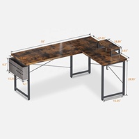 Table d'ordinateur de jeu en forme de L personnalisée OEM bon marché avec support d'écran