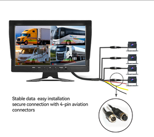 10 ''dvr 4CH HD IPS vòng lặp ghi âm xe màn hình với không thấm nước IP68 bãi đậu xe giám sát máy ảnh cho Xe Tải/RV/xe buýt phương tiện đi lại - Product Image 4