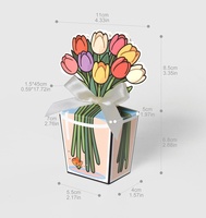 Boîte à dragées pliable écologique réutilisable en forme de tulipe 3D, boîte cadeau romantique pour bonbons/fêtes/enseignants/Journée de la mère, décorative
