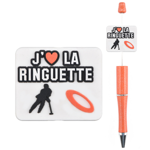 Nouveaux charms focaux sportifs en silicone, perles focales 'I <span class=keywords><strong>love</strong></span> Hockey', perles focales Astros personnalisées, embouts de stylo - Product Image 5