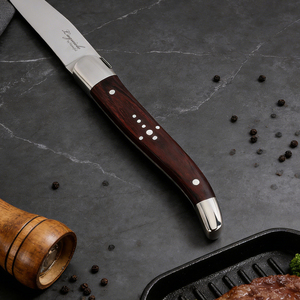 Ensemble <span class=keywords><strong>de</strong></span> couverts <span class=keywords><strong>Laguiole</strong></span> haut <span class=keywords><strong>de</strong></span> gamme, couteaux à steak vintage en <span class=keywords><strong>bois</strong></span> <span class=keywords><strong>de</strong></span> Pakka rouge forgés à la main - Manche en <span class=keywords><strong>bois</strong></span>, texture unique, couverts artistiques - Product Image 5