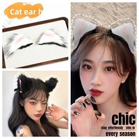 Accessoires pour cheveux unisexes faits à la main, doux, à thème animalier de dessin animé, design renard et lapin, pour mariage et cosplay
