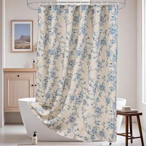 Rideaux <span class=keywords><strong>de</strong></span> <span class=keywords><strong>douche</strong></span> imprimés <span class=keywords><strong>de</strong></span> luxe avec trous d'oeillets en métal antirouille Rideaux <span class=keywords><strong>de</strong></span> <span class=keywords><strong>douche</strong></span> inférieurs pondérés <span class=keywords><strong>de</strong></span> haute qualité - Product Image 2