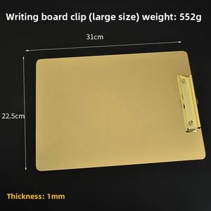 Porte-documents magnétique en acier inoxydable robuste avec clip discret format lettre pour bureau, maison, hôpital, doré - Product Image 3