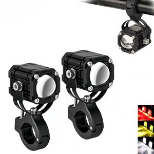 Faro LED para motocicleta, luces antiniebla delanteras de repuesto, 1 lente LED mini, económico, 3 colores, ojos de demonio intermitentes rojos - Product Image 1