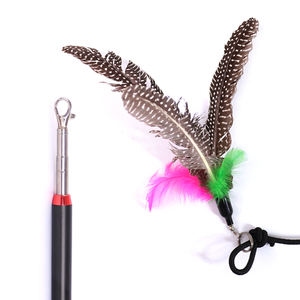 Acero inoxidable portátil para gato gatito juguete <span class=keywords><strong>Teaser</strong></span> telescópico Flirt Pole Playing Rod - Product Image 1