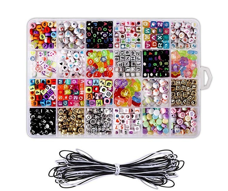 Purple Bottom White Letter Beads Creative Fashion Bracelet - Australia