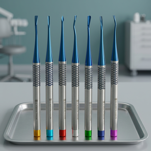 เครื่องมือทันตกรรมใช้ซ้ำได้7ชิ้นวัสดุเหล็กโลหะพลาสติกทนทานวัสดุเหล็กเหล็กได้รับการรับรอง CE คลาส - Product Image 3