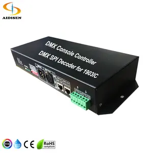 Contrôleur d'éclairage led artnet adressable, décodeur dmx512 ws2811rgb dmx vers spi, tension dc12 v/24v