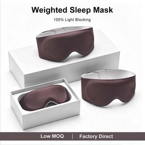 Masque oculaire lesté CM 3D profilé avec logo personnalisé pour la méditation et le yoga, masque lesté avec billes de verre, faible MOQ - Product Image 1