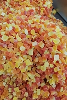 Gedroogde zoete papaja in blokjes Kleurrijk fruit in blokjes Fruit in blokjes Congee Bloemenfruitthee Havermout Fruitvulling Jam Klaar om te eten