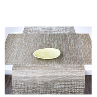 Vente chaude Meilleur Prix Résistant À La Chaleur Meubles Décor De Mode Fantaisie Restaurant En Plastique Vinyle Tissé Or Pvc Chemin De Table Sans Fin