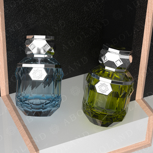 Botella de Perfume de Vidrio de Lujo ABL, Forma Cilíndrica, Diseño Grabado, con Tapa, Frasco de Fragancia Vacío, Empaque de Alta Gama - Product Image 6