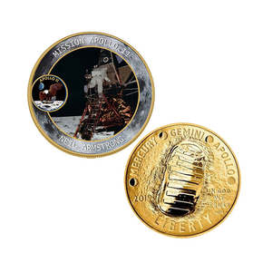 50e anniversaire <span class=keywords><strong>Apollo</strong></span> <span class=keywords><strong>11</strong></span> Moon palier argent pièce commémorative personnalisée - Product Image 3