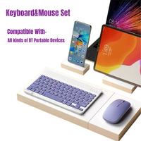 iPad Pro Air Mini iPhone Samsung Tablet Cep Telefonu Android, IPadOS/iOS 13 için Şarj Edilebilir Bluetooth Klavye ve Fare Seti