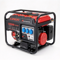 Generator Bensin LC6500D-AS/DCS 5KW, Daya Tahan 13 Jam, Tangki 25L, Starter Elektrik, Dilengkapi Roda, untuk Cadangan Toko dan Bengkel