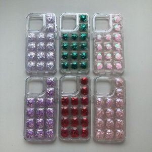 Xuống Long Lanh Áo Khoác TPU Sang Trọng PC Trong Suốt Bling Drop New Chống Sốc Epoxy Cát Lung Lách Nóc Keo Kim Cương Điện Thoại Di Động Trường Hợp - Product Image 1