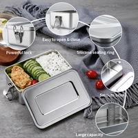 Boîte à bento en acier inoxydable 304, étanche, avec séparateurs amovibles, réutilisable, pour enfants, adultes, camping, pique-nique, voyage, travail
