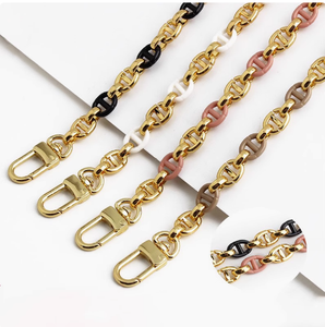 新しい樹脂混合金属バッグストラップ手作りチェーンハンドバッグアクセサリー装飾チェーン - Product Image 6