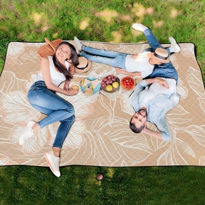 ผ้าห่มลายฮาวายสำหรับกิจกรรมกลางแจ้ง ผ้าปูชายหาดแบบพกพา กันน้ำ พับเก็บได้ มีซิป กระเป๋าหิ้วสำหรับช้อปปิ้ง ผ้าปูปิกนิก - Product Image 5