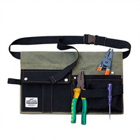Sac de ceinture plissé en toile multicolore pour menuisier, kit de rangement multifonctionnel pour coiffeur, tablier simplicité urbaine
