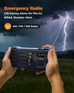 Banco de Energía Solar de 20,000mAh con Radio AM/FM, Generador de Manivela, Radio Meteorológica NOAA, Alarma SOS de Emergencia para Exteriores, Cargador Rápido y Linterna LED - Product Image 2