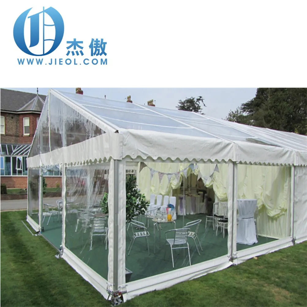 China Lieferant durchsichtiges Span-Marquee-Zelt riesiges Aluminium Hochzeit Party durchsichtiges Dach PVC-Zelt