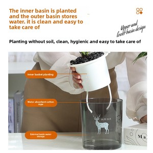 Vente en gros de pots à fleurs en PP à <span class=keywords><strong>arrosage</strong></span> automatique, supports à fleurs en plastique pour plantes d'arbre - Product Image 3