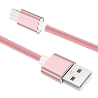 Kabel Data USB Pengisian Cepat 5V USB-A ke Micro, Kualitas Tinggi, Bahan Katun Kepang, Warna-Warni, Grosir dari Produsen untuk Ponsel
