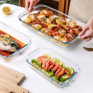 Plat <span class=keywords><strong>de</strong></span> cuisson rectangulaire ovale en verre borosilicate, résistant à la chaleur, compatible micro-ondes, <span class=keywords><strong>pour</strong></span> usage domestique, plat à poisson, plat à gratin - Product Image 1