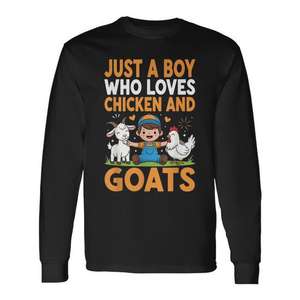 Camiseta de manga larga Just A Boy Who Loves Chicken And Goats - Product Image 1