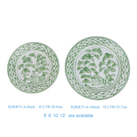 RZKR77-78-79-A Jingdezhen, vaisselle en porcelaine de style chinois moderne, motif de feuilles roses et blanches peintes à la main, écologique et de haute qualité