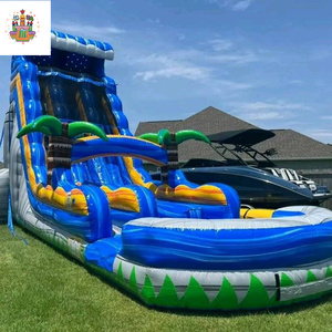 Tobogán Acuático Inflable de PVC y <span class=keywords><strong>Casa</strong></span> de Brinco de Doble Carril con <span class=keywords><strong>Piscina</strong></span> Larga para Parques Deportivos, Parques de Aventuras y Parques de Trampolines - Product Image 3