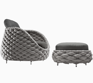 Bộ ghế <span class=keywords><strong>sofa</strong></span> ngoài trời bằng dây thừng, bộ ba món, kết hợp mây đan nghệ thuật, đồ nội thất sân vườn - Product Image 3